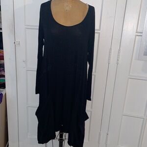 ASOS Black Long Sleeve Scoop Neck Midi Dress 14